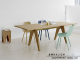 设计简约餐台桌原木色实木餐桌办公台北欧宜家小户型书桌会议长桌
