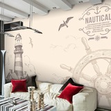 地中海壁纸3D欧式复古素描涂鸦客厅背景墙纸定制PVC咖啡餐厅壁画