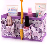 创意韩式无纺布小碎花化妆盒 可折叠化妆品收纳盒 桌面首饰储物盒