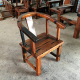 朝晖老船木家具 古船木主人椅原生态实木圈椅 中式仿古船木太师椅