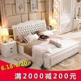 欧式简约风格橡木白色全实木床  1.5米1.8米卧室环保公主床双人床