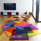 潮牌个性简欧彩色异性不规则简约方块客厅茶几卧室样板间创意地毯