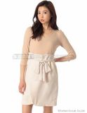 2016年春款   日本品牌原单   针织拼接腰带款七分袖连衣裙  三色