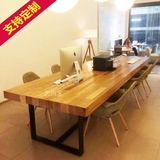 美式loft工业风复古实木办公桌原木现代简约大型长条桌会议桌长桌