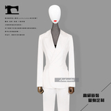 2016夏季新款定制白色双排两粒扣小西服套装女士商务职业装办公室