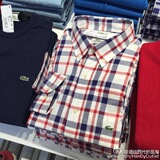 Lacoste 男士红蓝格子款口袋长袖衬衫（需微博下单）