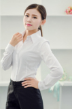 职业装衬衫女白色长袖韩范学生百搭正装工作服短袖寸衫大码打底衫