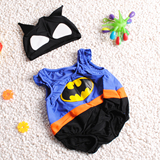 宝宝泳衣婴幼儿连体泳裤男童女童游泳装小童两件套泳帽温泉蝙蝠侠