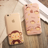 苹果iPhone6s/6plus手机壳硅胶软壳新款情侣透明可爱猴子创意男女