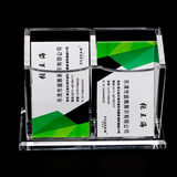 亚克力双槽名片盒 大容量商务名片盒子 创意办公桌面透明名片盒