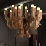 北欧风格东南亚艺术创意灯餐桌客厅个性简约时尚卧室实木头大吊灯