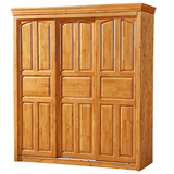 推拉门衣柜 特价实木全香柏木大衣橱1.6米木质储物柜成人卧室家具