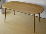 日式实木北欧宜家风格白橡木餐桌椭圆设计圆桌小户型家具正品特卖