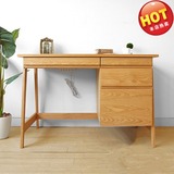 原创实木北欧宜家风格日式白橡木书桌组合柜学生桌小户型厂家直销