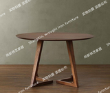 北欧宜家全实木餐桌简约圆形休闲咖啡厅桌椅组合4-6人小户型圆桌