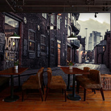 欧式复古怀旧街景3D墙纸西餐厅 大型壁画酒吧KTV包厢装修个性壁纸