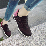2016秋季运动鞋女韩版学生平底单鞋潮黑色百搭休闲跑步鞋系带板鞋