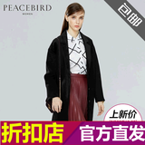 太平鸟女装2015冬季新品外套中长款直身型羊毛呢子大衣A4AA54322