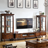 美式家具实木电视柜欧式客厅电视柜地柜现代简约电视柜酒柜组合
