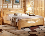 大自然1.8米实木床 现代简约婚床橡木 北欧全实木床1.5米双人床