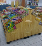 糖果展柜超市货架 木质实木展示架货柜 零食干果展示柜 水果货架