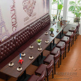 特价复古西餐厅咖啡厅沙发椅奶茶火锅甜品店酒吧卡座沙发桌椅组合