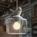 设计师的灯餐厅吧台儿童房灯北欧创意阳台单头玻璃楼梯灯小鸟吊灯