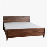 木制造原创全实木家具原木大床黑胡桃床北欧现代简约床日式双人床