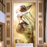 定制大型壁画抽象民族美女人物油画玄关背景墙纸酒店走廊壁纸墙纸