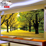 PET高清三维光栅版画3D立体画黄金满地秋天枫叶林客厅大幅2米挂画