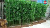 仿真竹子环保竹隔断屏风竹叶子绿植塑料植物客厅装饰加密假竹子