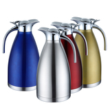 不锈钢保温水壶家用暖水瓶保温瓶欧式真空暖壶按压咖啡壶热水瓶2L