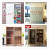 简易板式大衣柜组合家具衣橱现代简约2门3门4组装木质柜子推拉门
