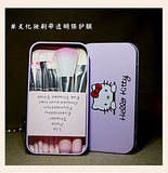 包邮Hello Kitty可爱化妆刷子 粉色卡通铁盒美妆刷7件套刷