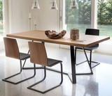 loft长方形铁艺实木电脑桌创意餐桌办公桌现代简约书桌会客桌