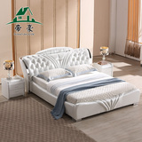 简约现代真皮软体皮床1.8米韩式床榻榻米婚床 欧式小户型实木软床