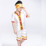 新款儿童少数民族演出服装男童苗族蒙古族大合唱服装幼儿苗族服
