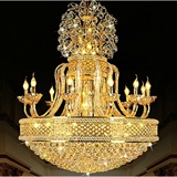 金色豪华大气别墅客厅LED大吊灯欧式水晶长吊灯复式楼1.5米1.2米