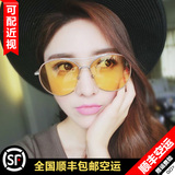 韩国V牌墨镜女潮明星款GD李小璐同款眼镜超大框GM太阳镜圆脸透明