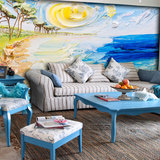 3d大型壁画定制客厅沙发卧室电视背景墙壁纸 油画地中海欧式壁画