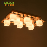 新中式客厅灯实木简约现代宜家长方形原木灯日式古典木艺吸顶灯