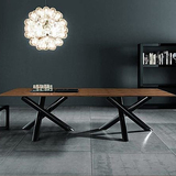 北欧餐桌椅组合多功能方桌洽谈桌现代简约实木会议桌宜家办公桌子