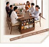慕之实木可伸缩餐桌椅组合长方形简约现代橡木多功能小型日式特价