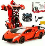 变形玩具金刚4遥控一键兰博基尼充电汽车机器人布加迪儿童玩具车