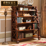 美式实木书架置物架书柜 简易五层欧式书橱陈列架书房小书柜