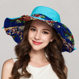 帽子女夏天出游渡假防晒沙滩帽大檐折叠遮阳帽户外防紫外线太阳帽