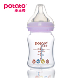 小土豆婴儿宽口径高硼硅晶钻玻璃160ml奶瓶 哺感自然防胀气