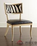 外贸美式实木做旧橡木餐椅书椅欧式地中海客厅样板房休闲椅可定制