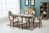 实木餐桌 欧式橡木餐桌 复古餐桌小户型全实木做旧美式餐桌椅组合