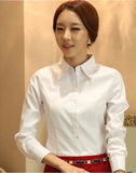 2016春秋新款白衬衫女长袖学生韩版工装OL职业装白衬衣大码工作服